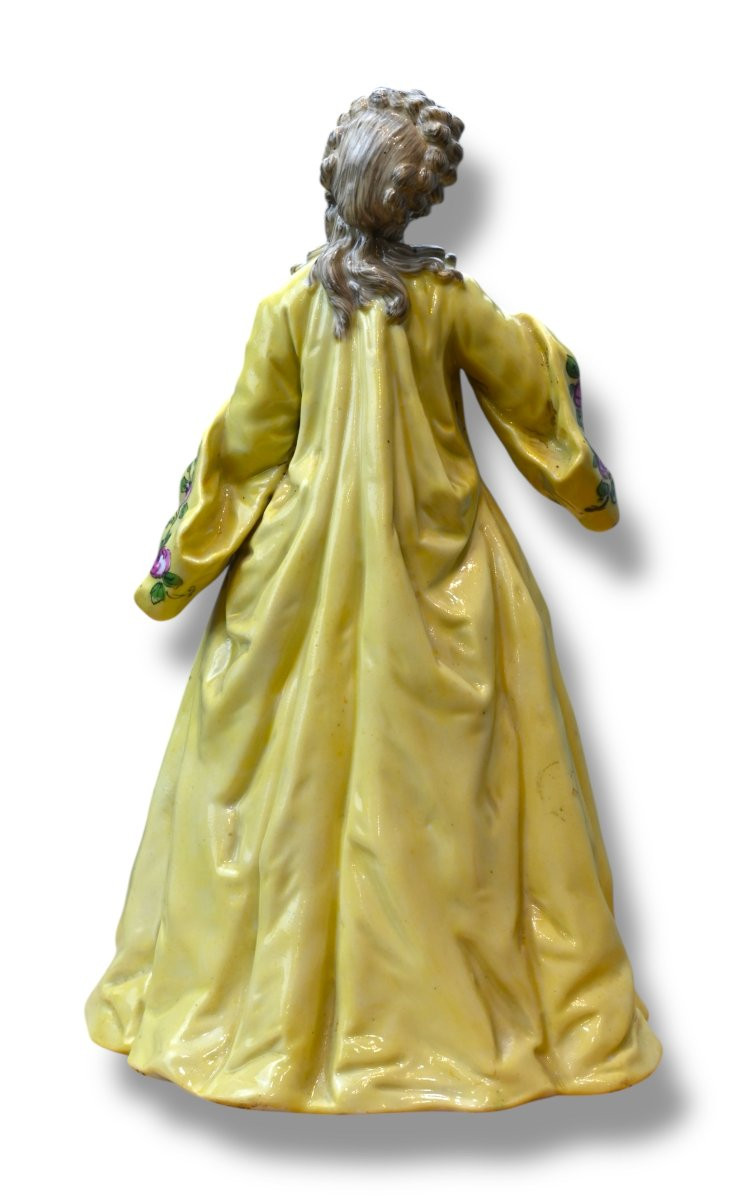 Polychrome Porcelain Figure Inspired By The Countess Du Barry - France 19th Century-photo-3